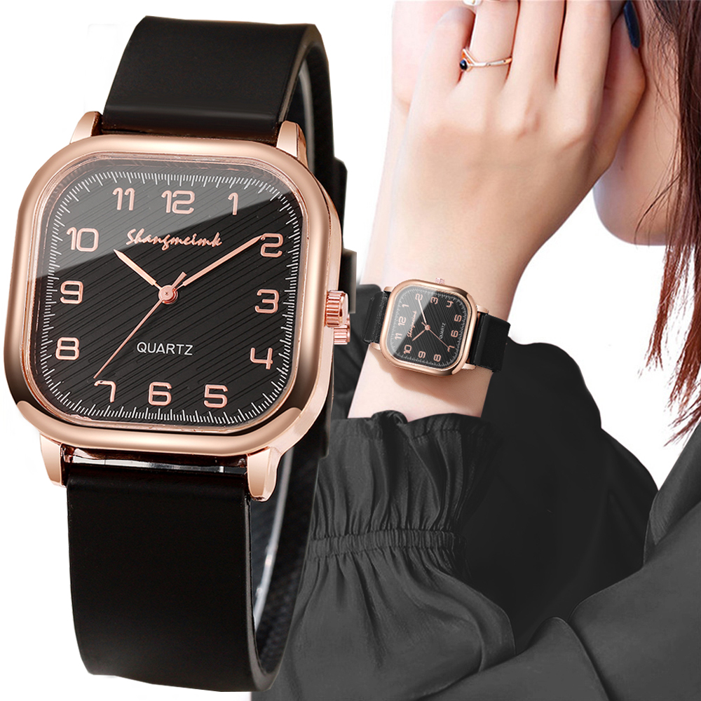 Fashion Square Women Watches C - Silicone Band Women recension och pris