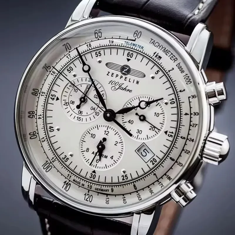 Zeppelin Airship Automatic Dat - Leather Watch Band Men recension och pris