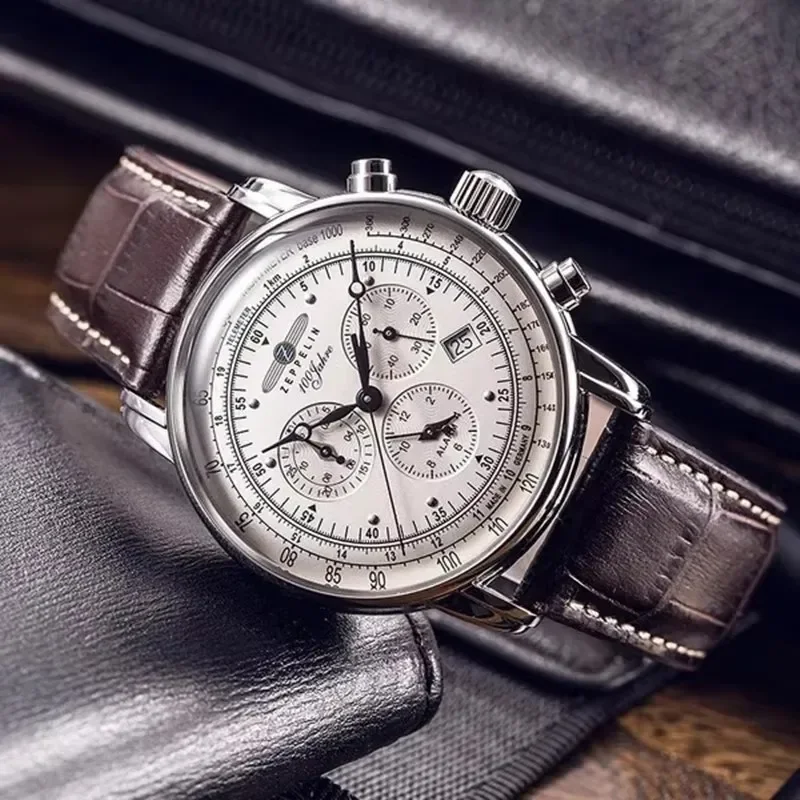 Zeppelin Airship Automatic Dat - Leather Watch Band Men recension och pris