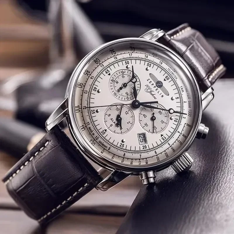 Zeppelin Airship Automatic Dat - Leather Watch Band Men recension och pris