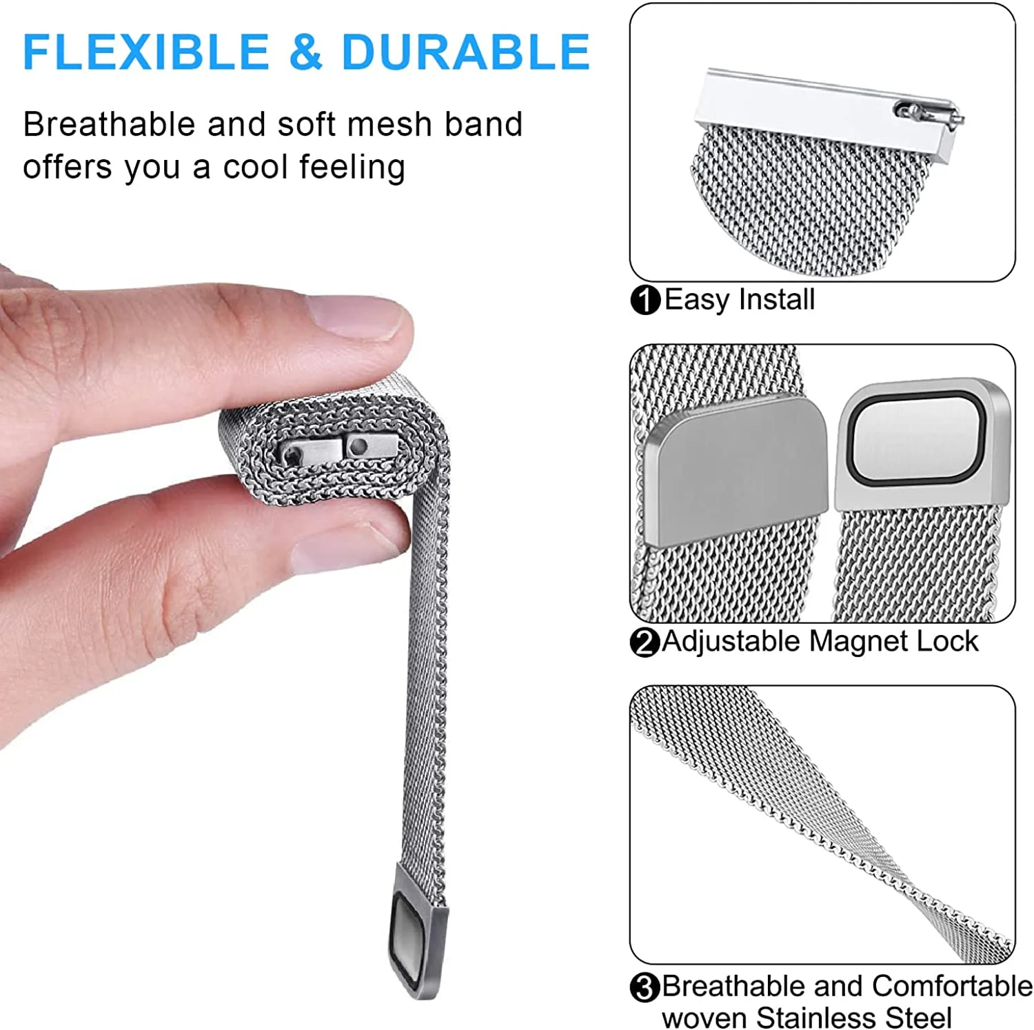 20mm 22mm Milanese Loop Strap  - Milanese Loop Magnetic recension och pris
