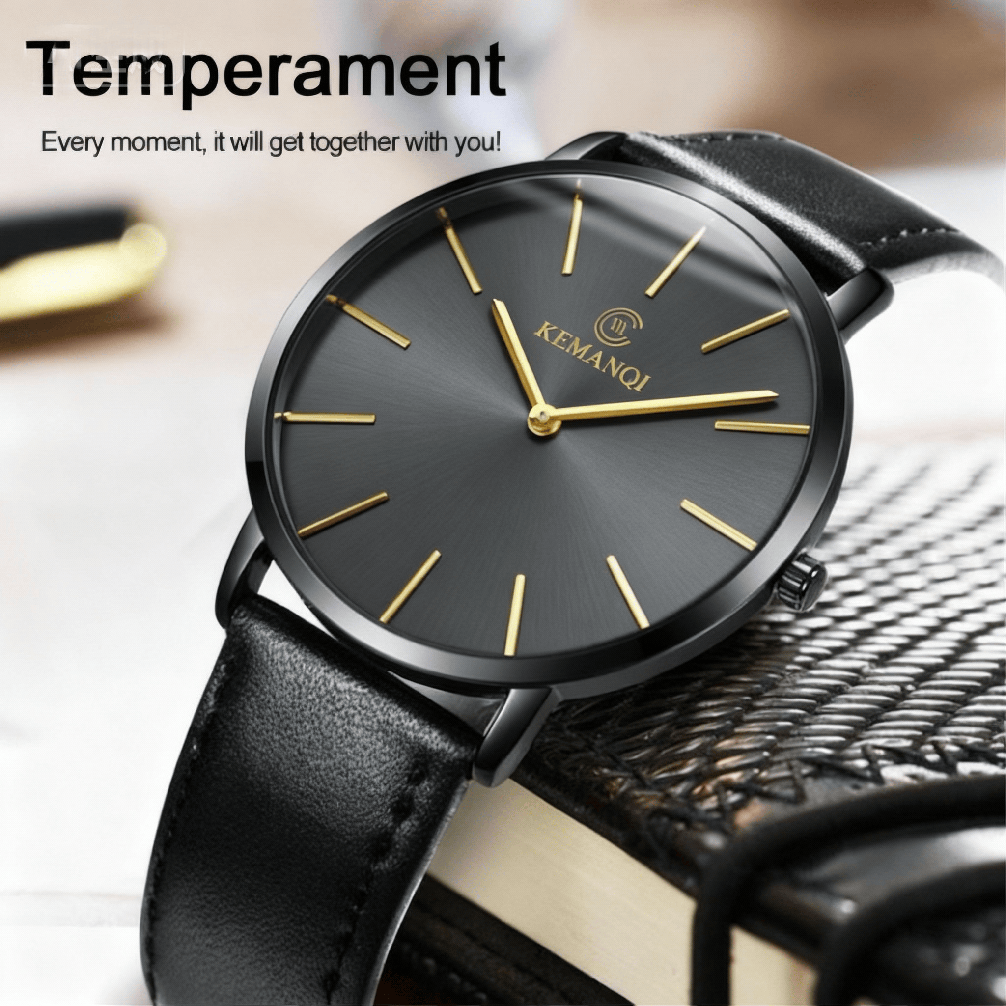 Fashion Ultra Thin Men's Quart - Leather Watch Band Men recension och pris
