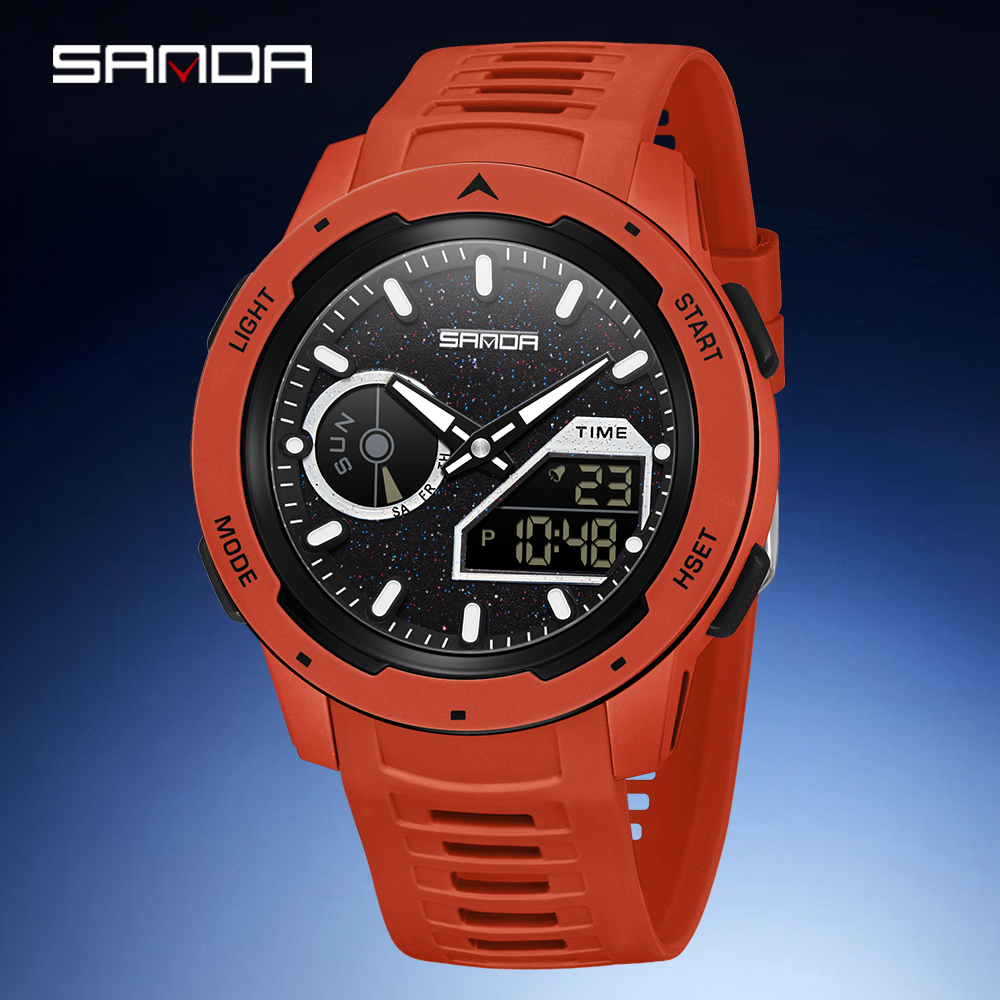 SANDA new men's fluorescent wa - Rubber Strap Diver recension och pris