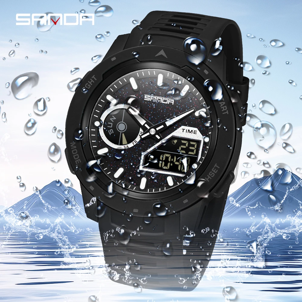 SANDA new men's fluorescent wa - Rubber Strap Diver recension och pris