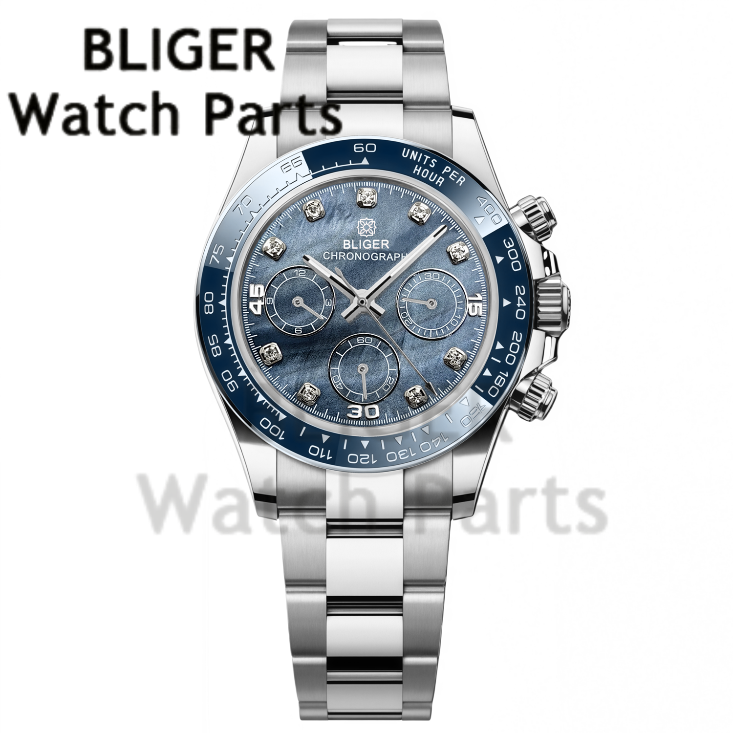 BLIGER 39MM Men's Quartz Chron - Rubber Strap Diver recension och pris