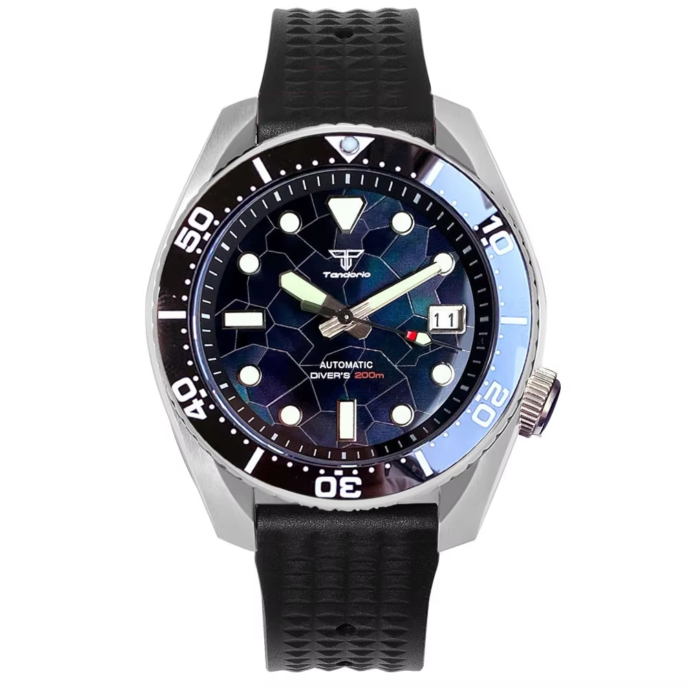 Tandorio 42.5mm Japan NH35A Au - Rubber Strap Diver recension och pris