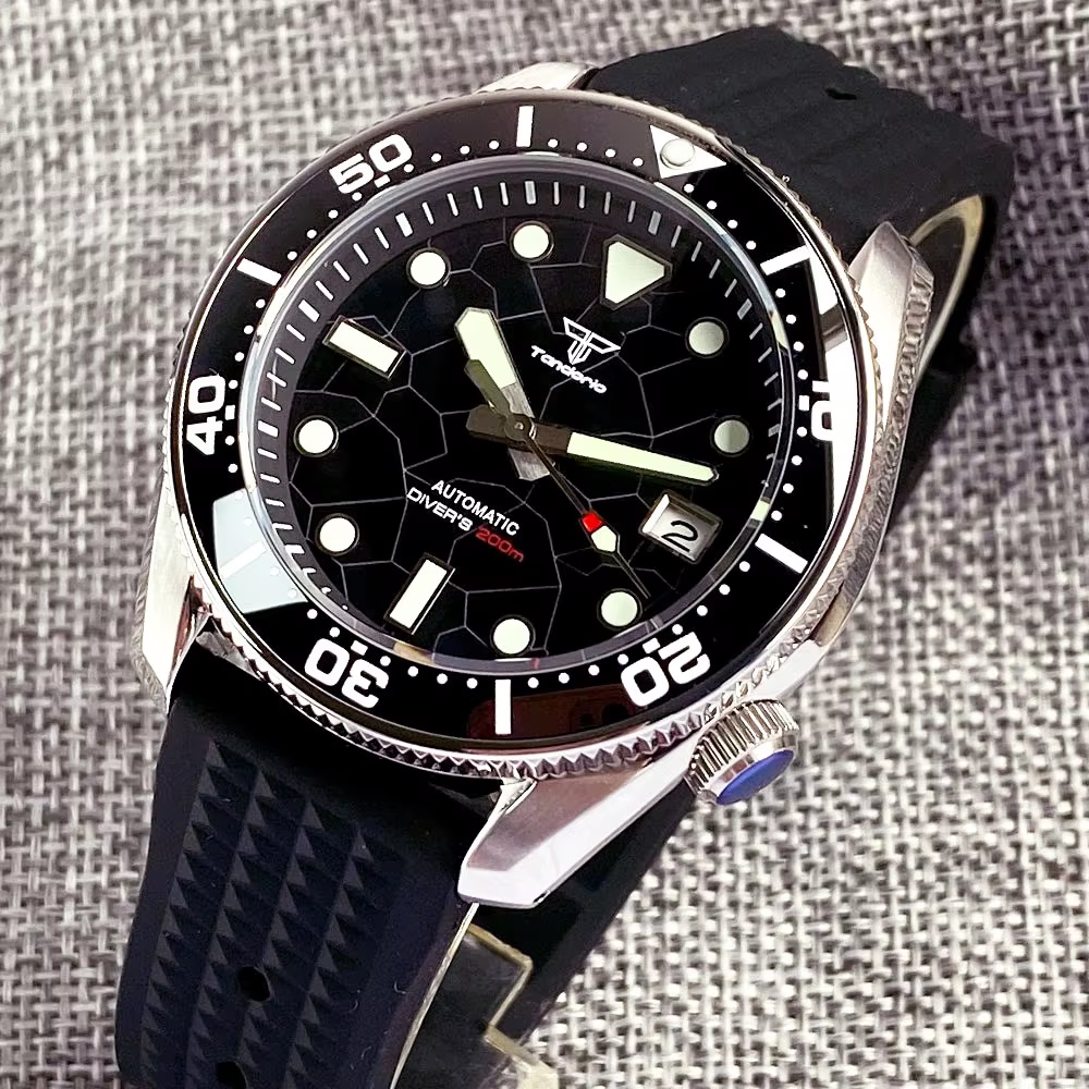 Tandorio 42.5mm Japan NH35A Au - Rubber Strap Diver recension och pris