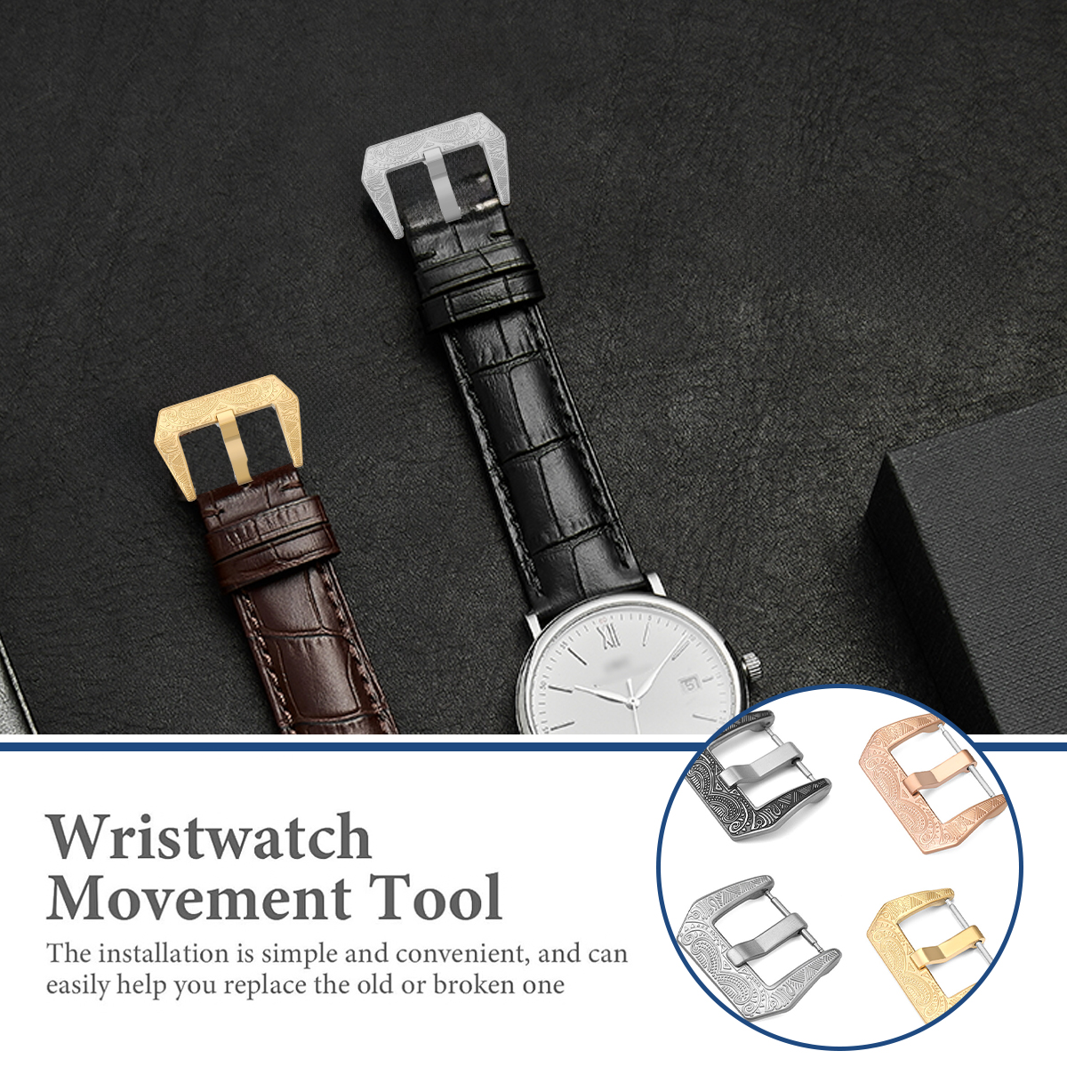 18mm 20mm 22mm Vintage Metal W - Leather Watch Band Men recension och pris