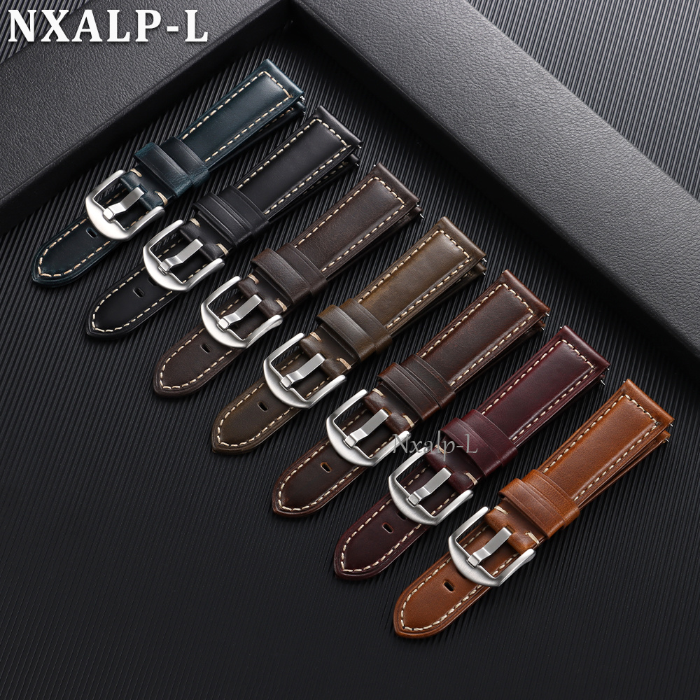 Oil Wax Cowhide Strap 18 20mm  - Leather Strap Quick Release recension och pris