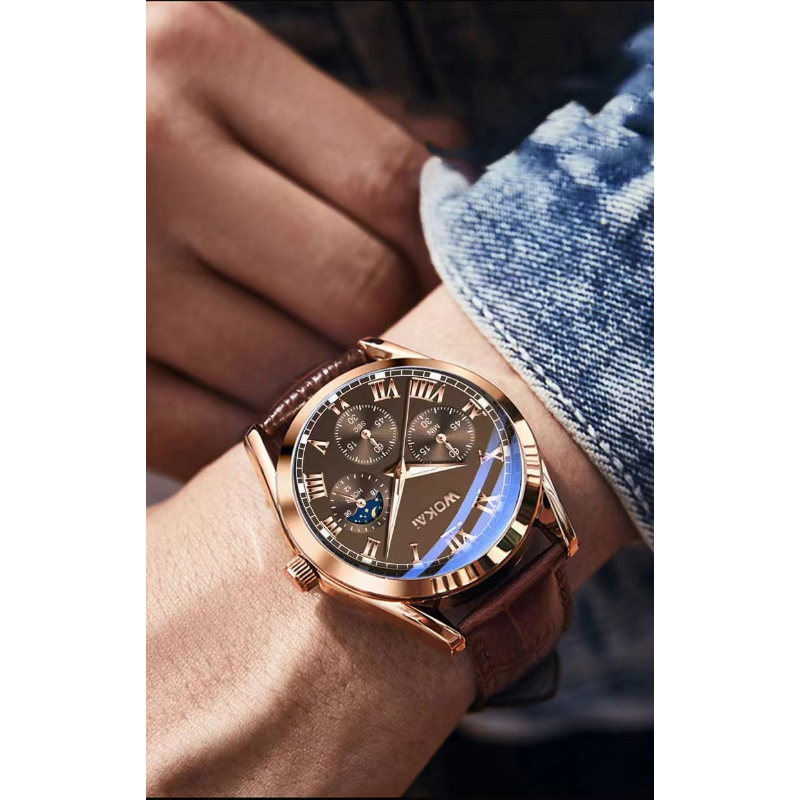 WOKAI Fashion Casual Business  - Leather Watch Band Men recension och pris