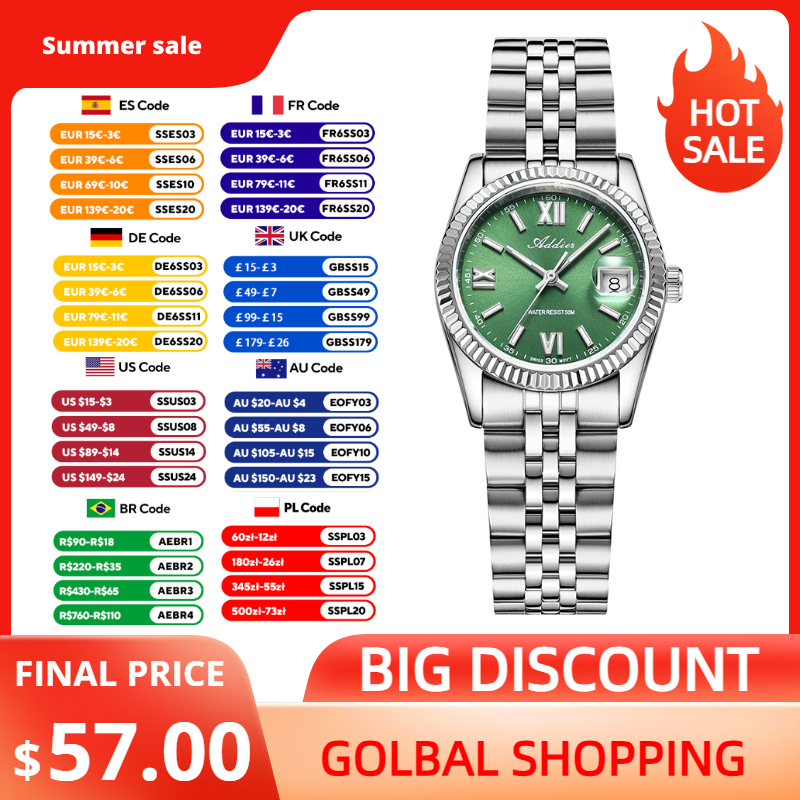 Addies High Quality Luxury Wat - Stainless Bracelet Diver recension och pris