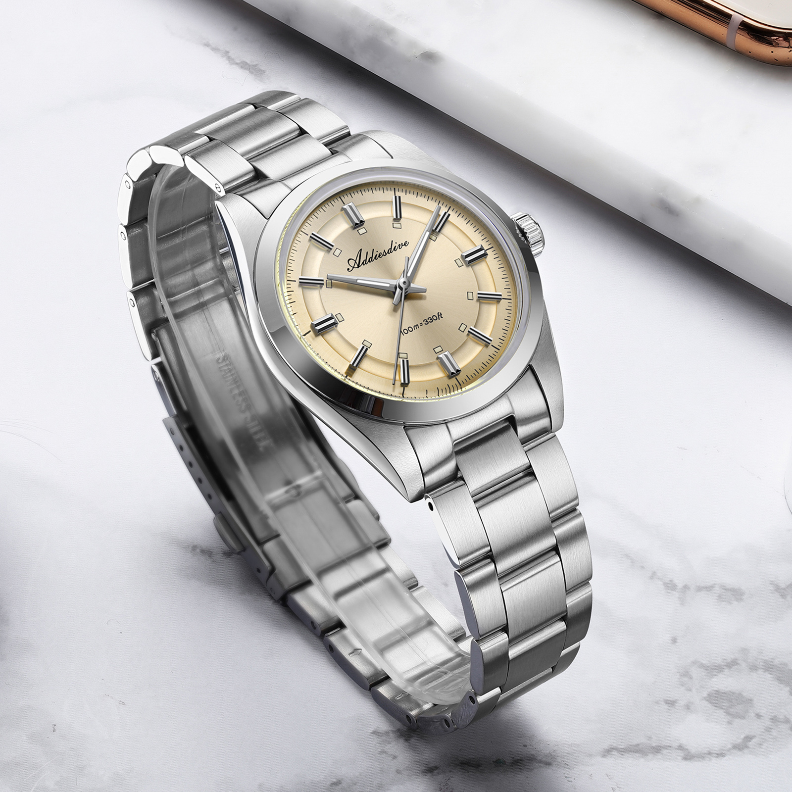 ADDIESDIVE Super Luminous Japa - Stainless Bracelet Diver recension och pris