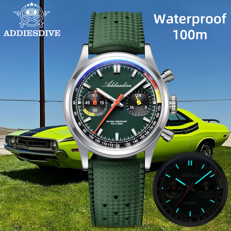 ADDIESDIVE Chronograph VK64 Wa - Rubber Strap Diver recension och pris