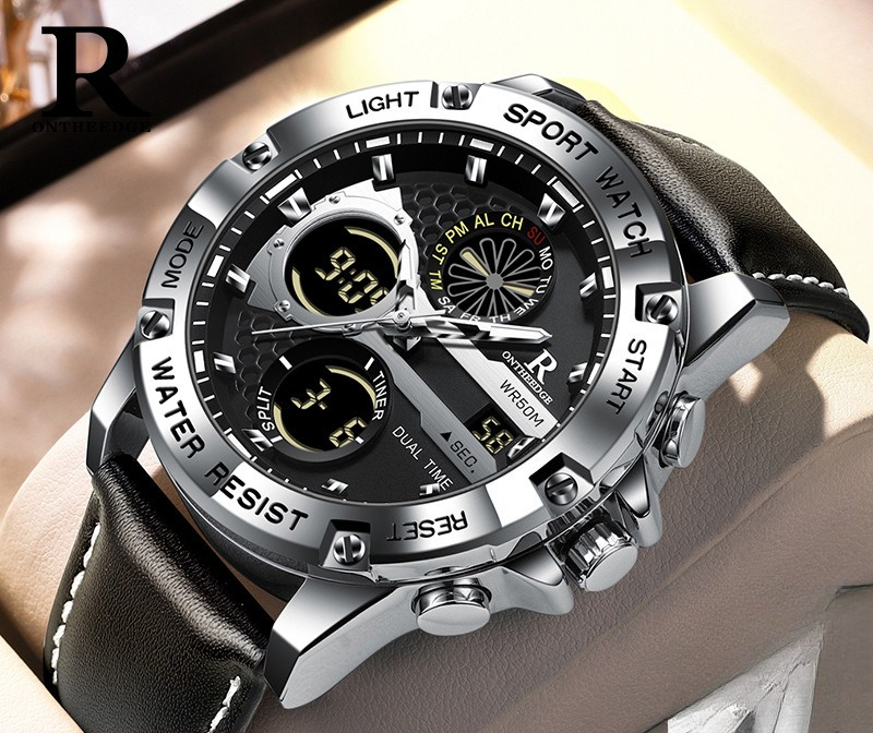 Fashion Men’s Big Face Quartz  - Leather Watch Band Men recension och pris