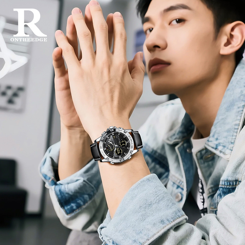 Fashion Men’s Big Face Quartz  - Leather Watch Band Men recension och pris