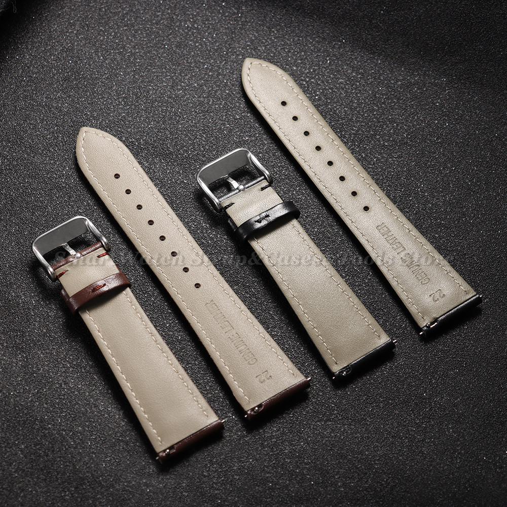 Genuine Leather Wristwatch Ban - Leather Strap Quick Release recension och pris