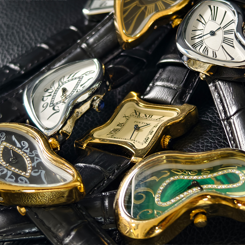 Surrealist Art Melting Clock W - Leather Watch Band Men recension och pris