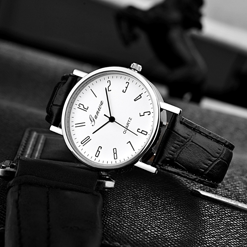 Men's Watch Fashion Arabic Qua - Leather Watch Band Men recension och pris