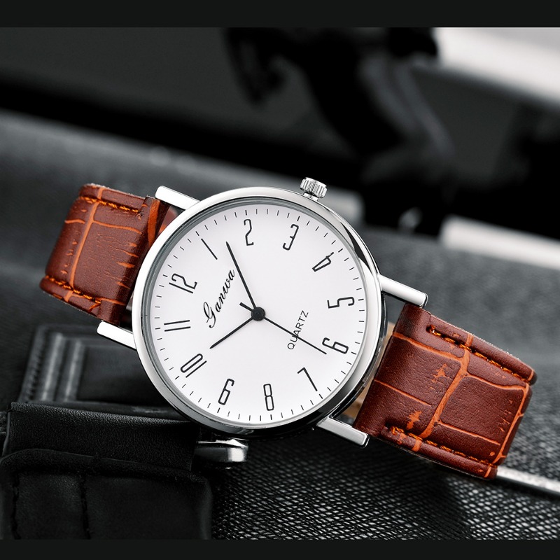 Men's Watch Fashion Arabic Qua - Leather Watch Band Men recension och pris