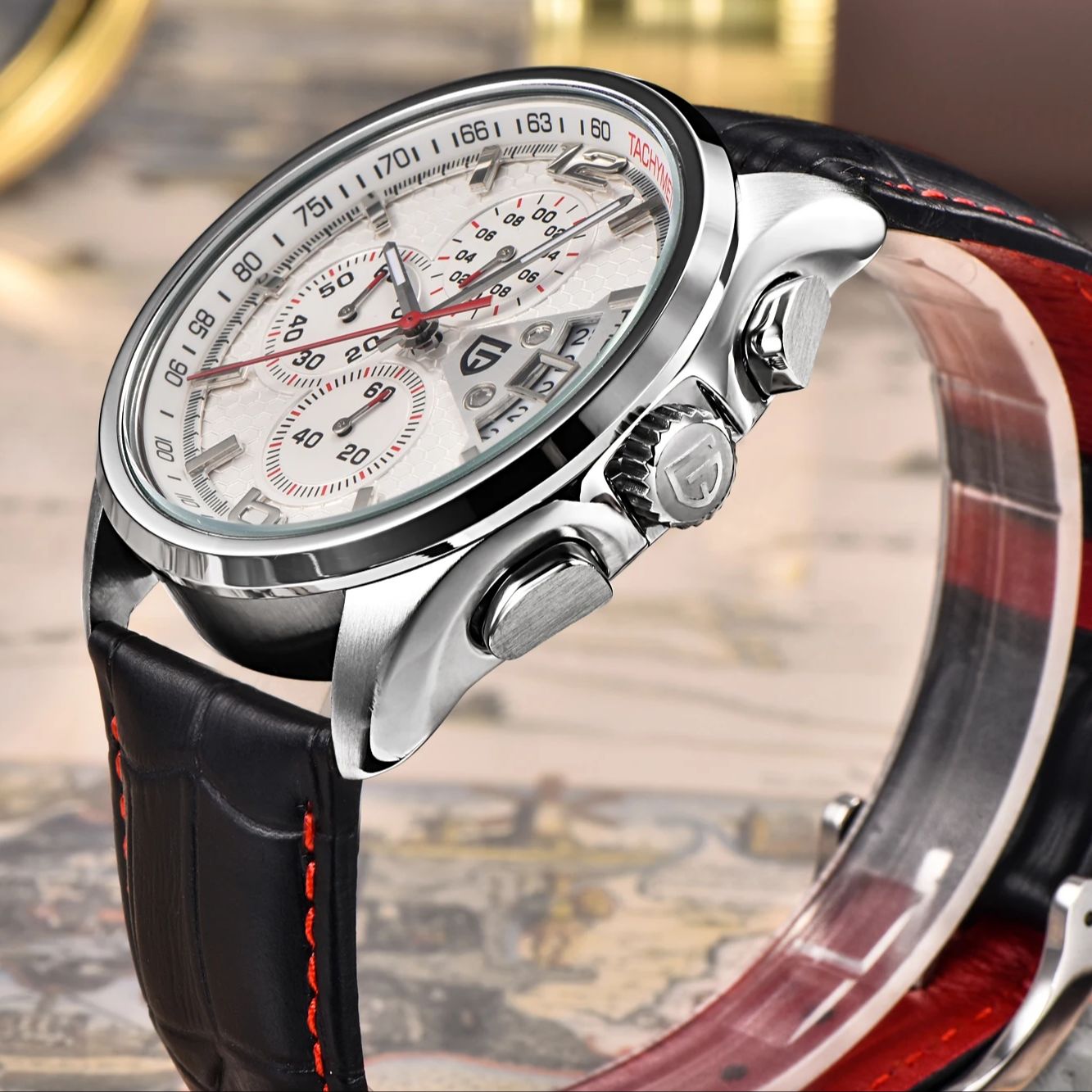 Pagani PD3306 Mens Quartz Watc - Leather Watch Band Men recension och pris