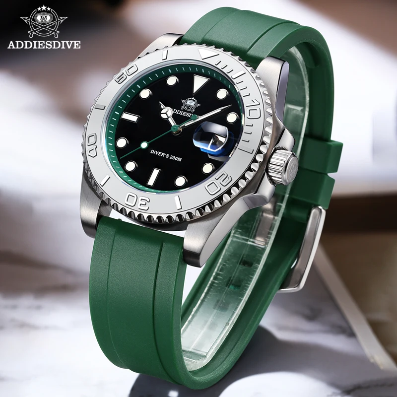 ADDIESDIVE Rotatable Ceramic B - Rubber Strap Diver recension och pris