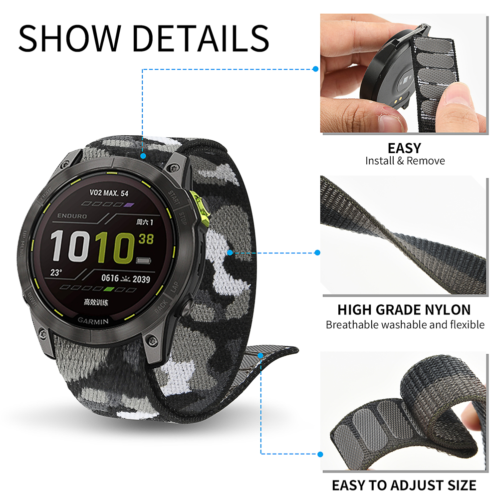 22mm 26mm Nylon QuickFit Strap - Sport Loop Velcro recension och pris