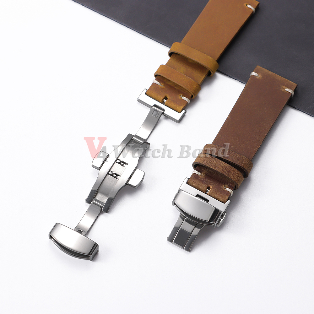 Polished Matte Double Button W - Butterfly Clasp Deployant recension och pris