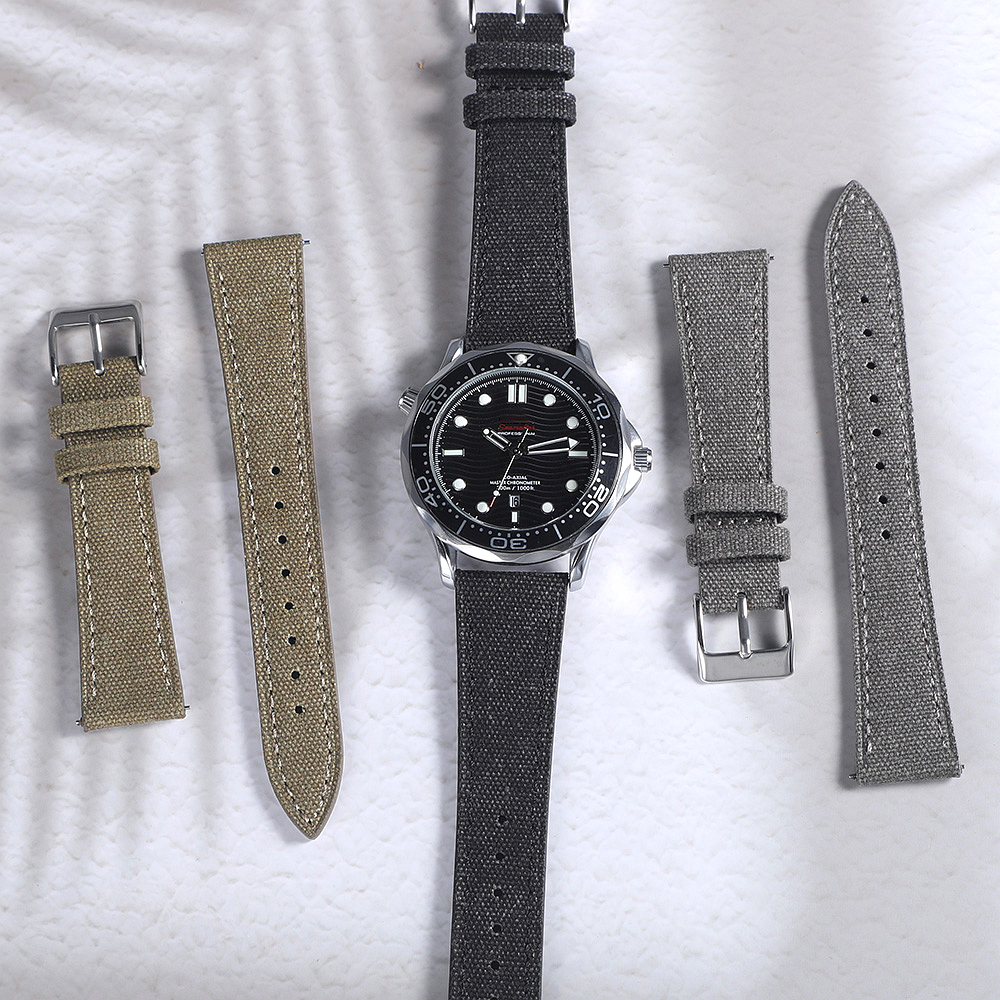Handcrafted Slim Watch Strap 2 - Canvas Strap Watch recension och pris