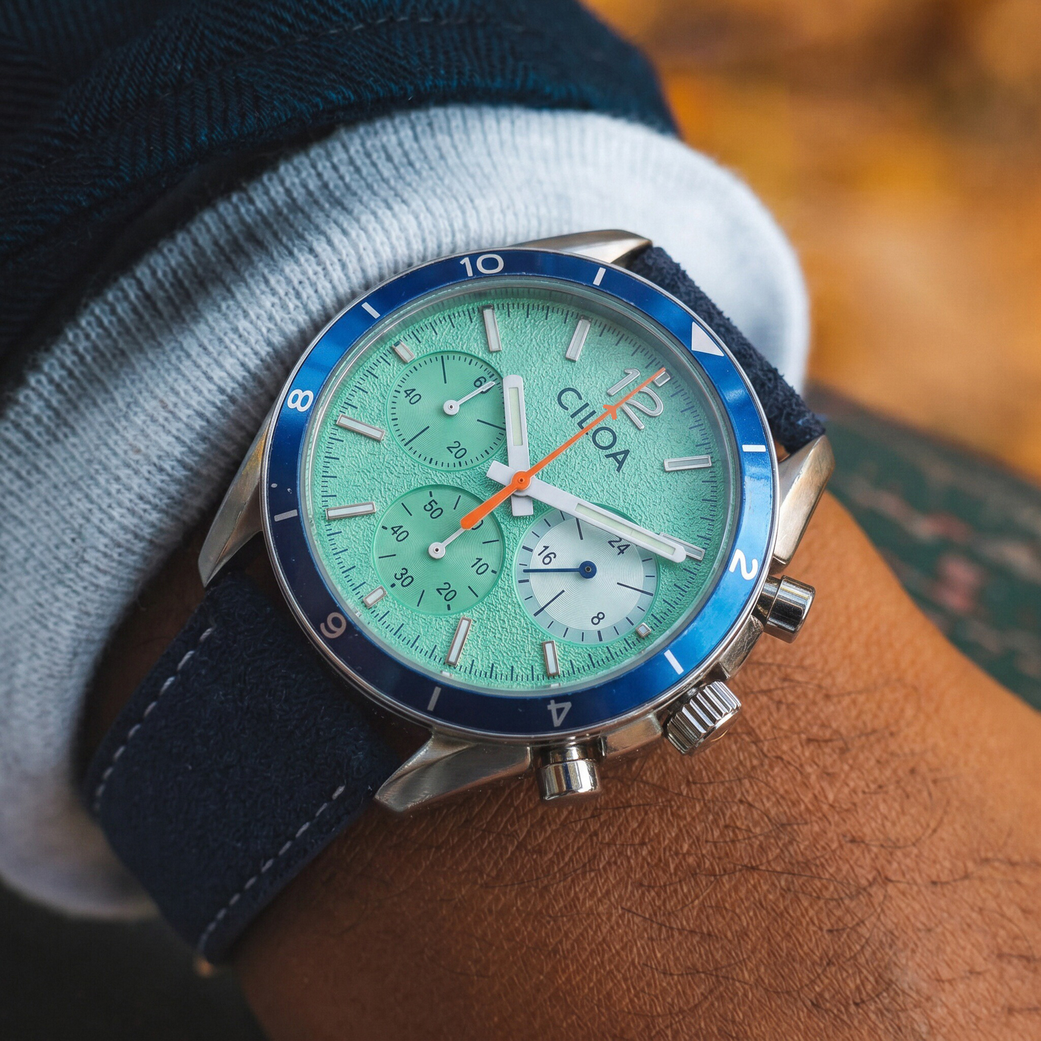 CILOA Men's Chronograph Watch  - Suede Strap Watch recension och pris