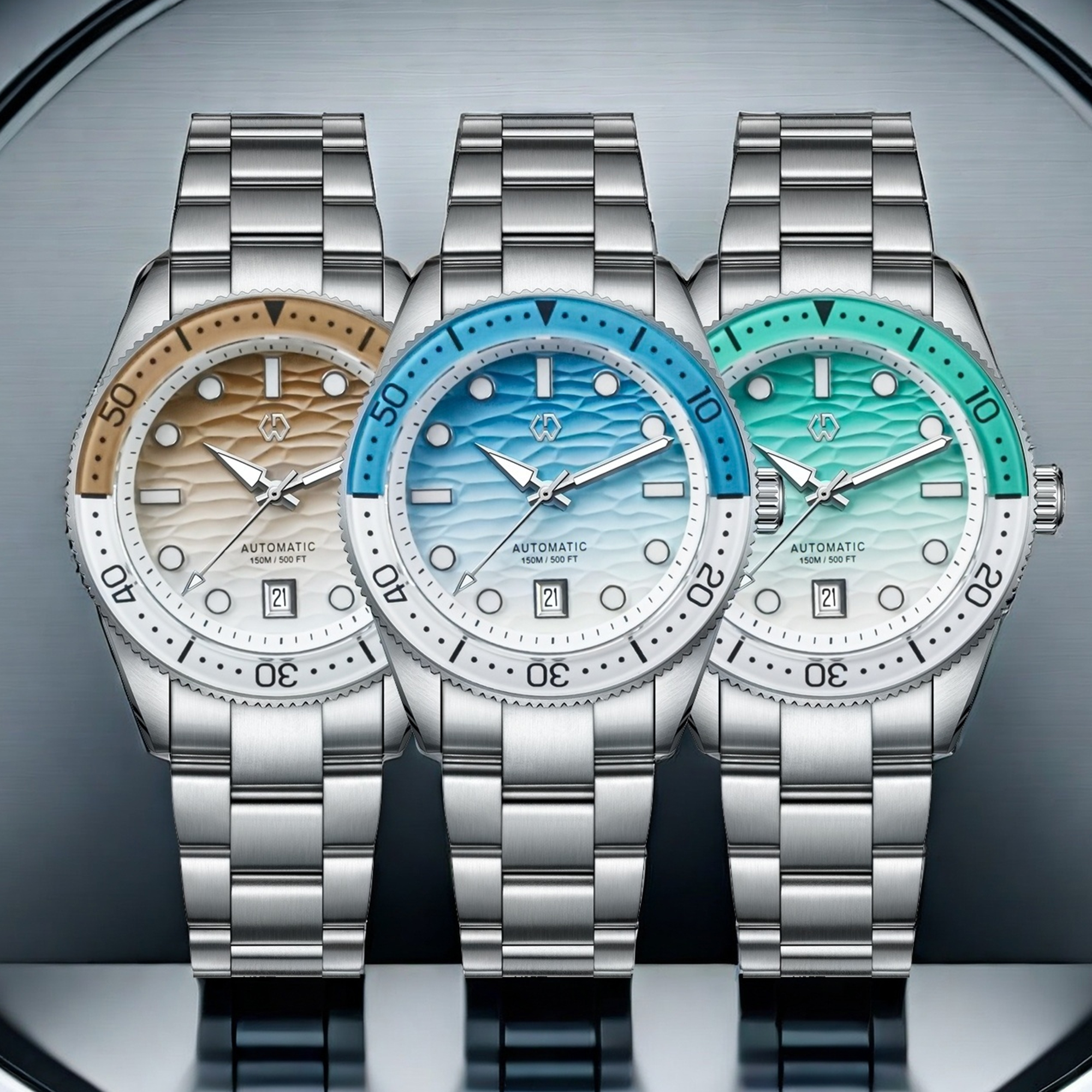 40mm Diver Watch Texture Men's - Rubber Strap Diver recension och pris