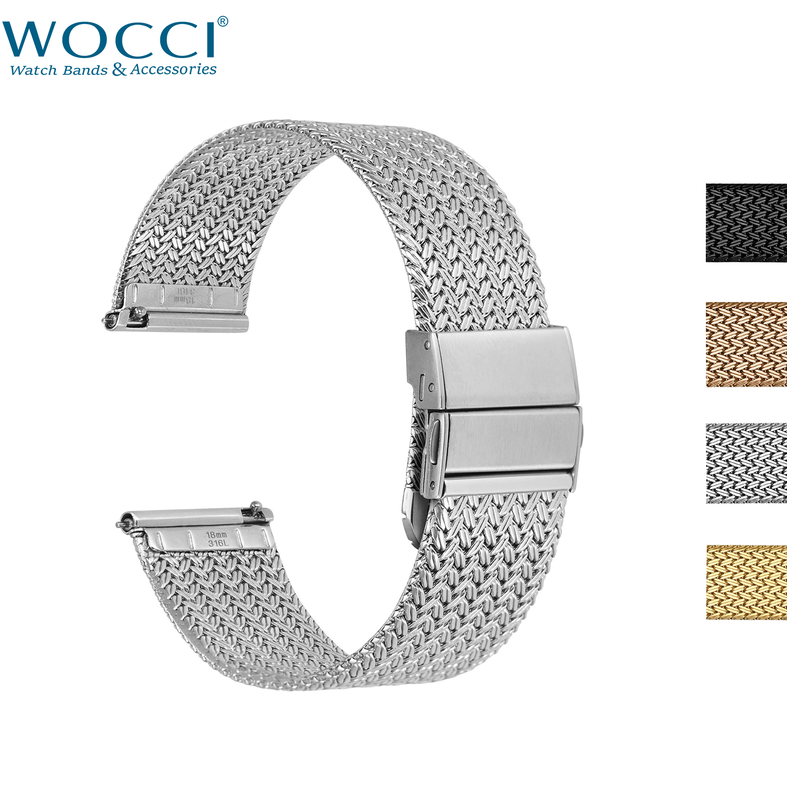 WOCCI Elite Metal Watch Band,  - Mesh Strap Metal recension och pris