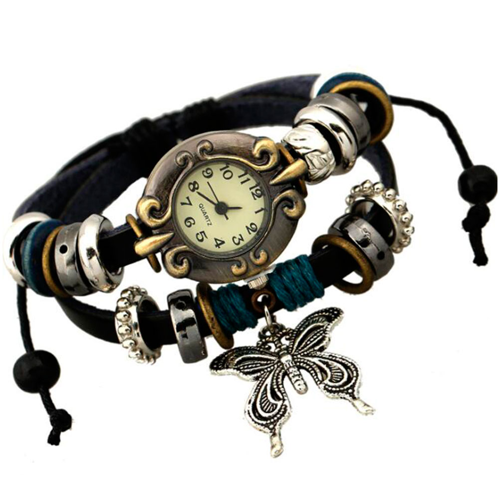 Handmade Butterfly Beads Brace - Leather Watch Band Men recension och pris