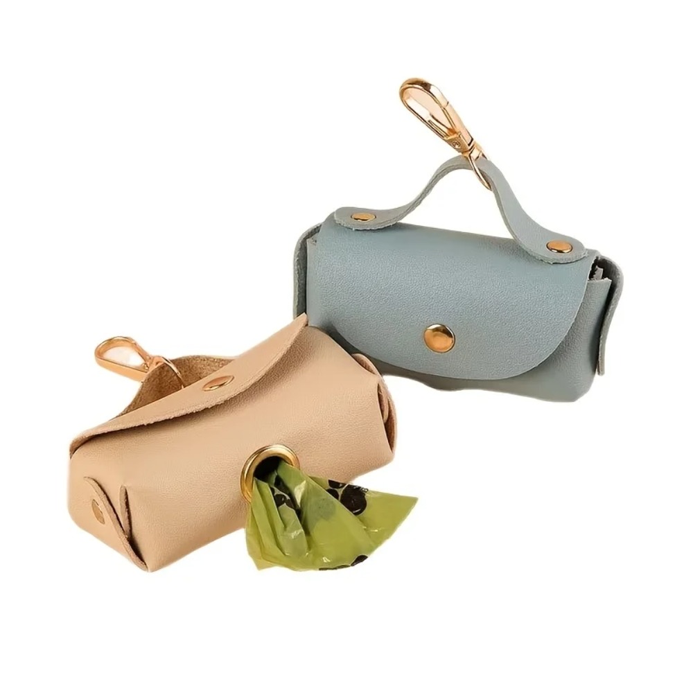 Elegant Leather Dog Poop Bag C - Leather Strap Quick Release recension och pris