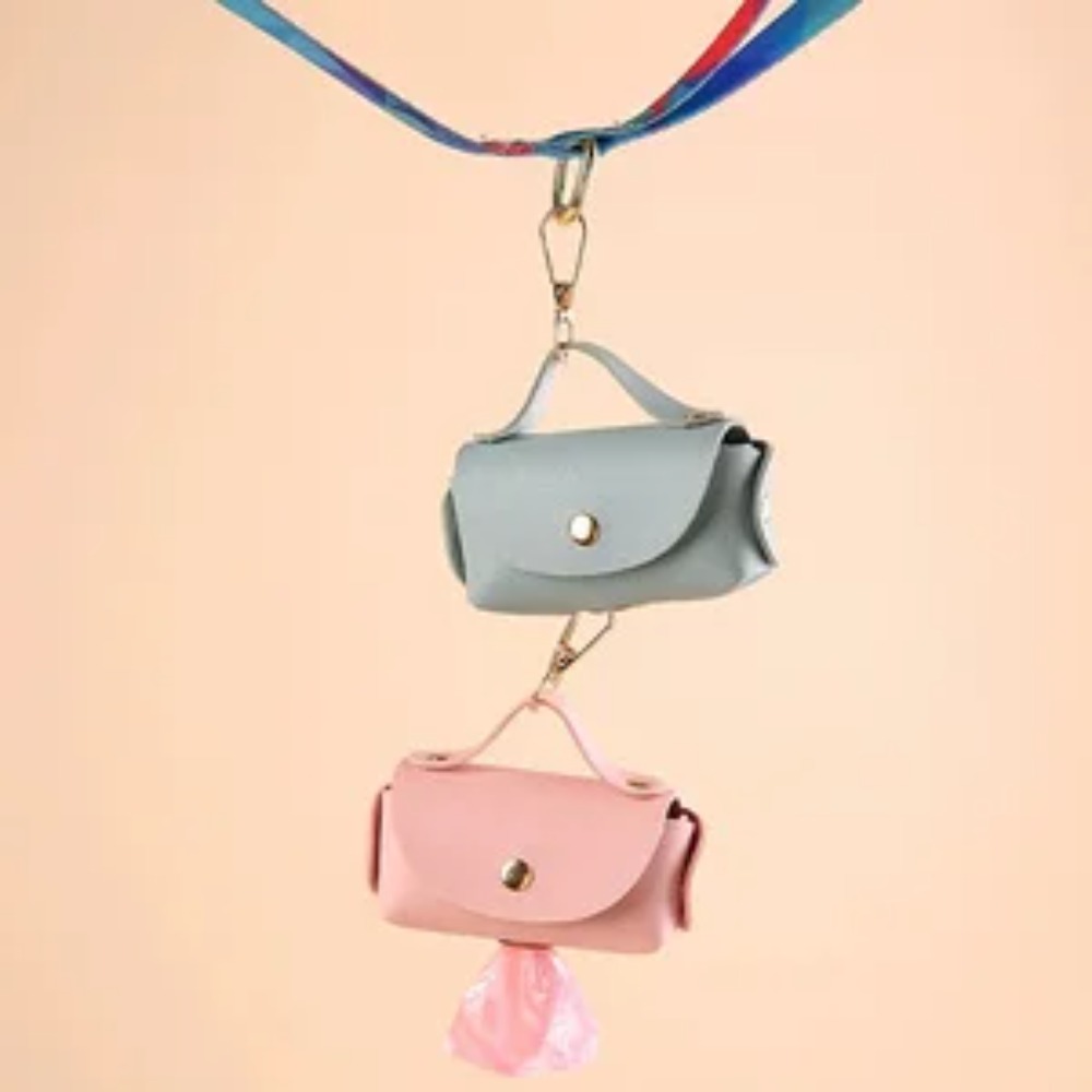 Elegant Leather Dog Poop Bag C - Leather Strap Quick Release recension och pris