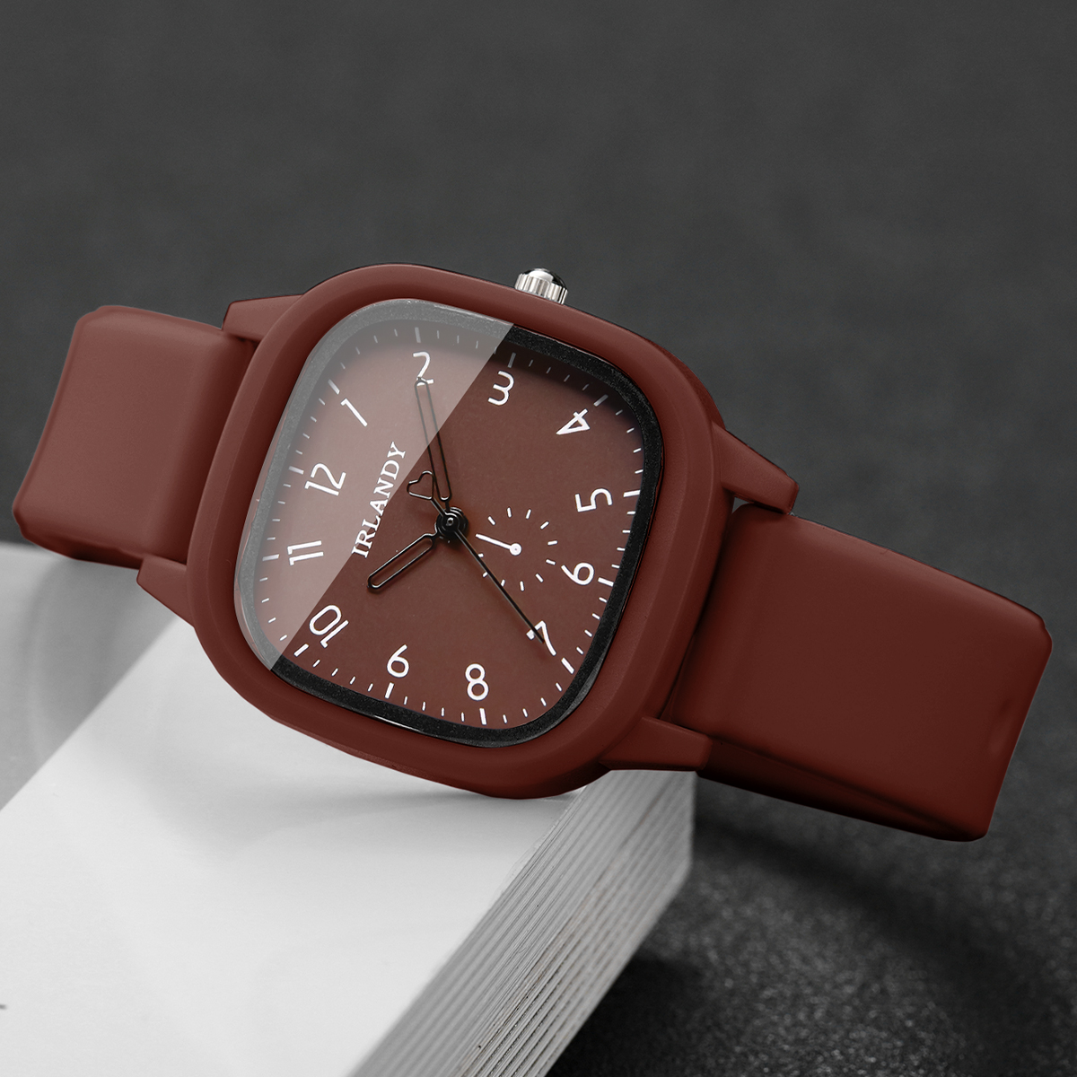 2PCS Fashion Square Arabic Dia - Silicone Band Women recension och pris