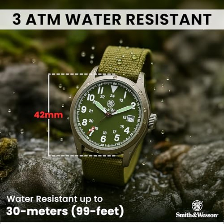 Men's Military Watch, 3 Interc - Canvas Strap Watch recension och pris