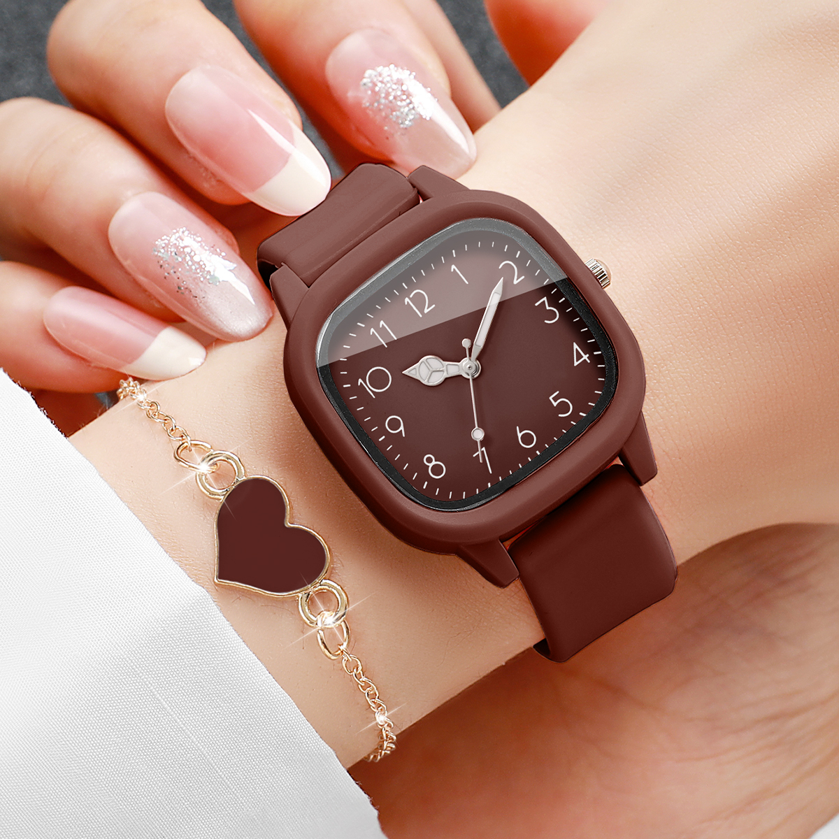 5PCS Fashion Women Watches Hea - Silicone Band Women recension och pris