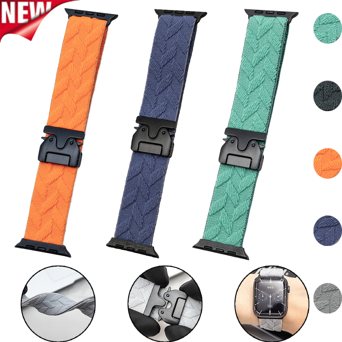 nylon strap for iwatch 10 9 8  - Parachute Strap Elastic recension och pris