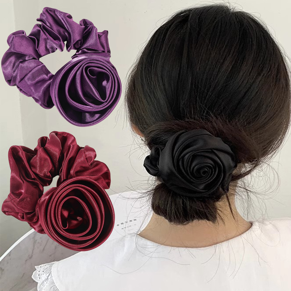 Korean Women Rose Elastic Hair - Silicone Band Women recension och pris