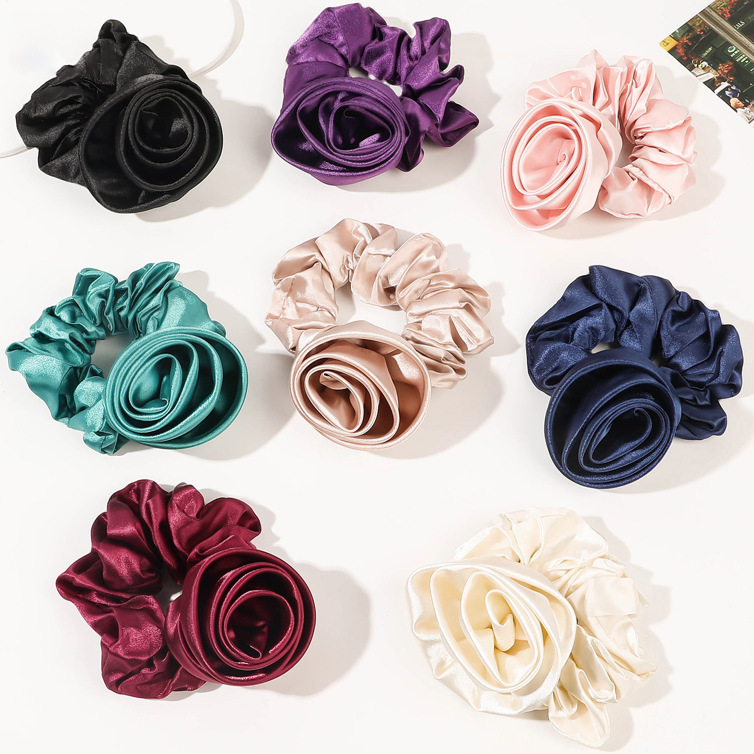 Korean Women Rose Elastic Hair - Silicone Band Women recension och pris