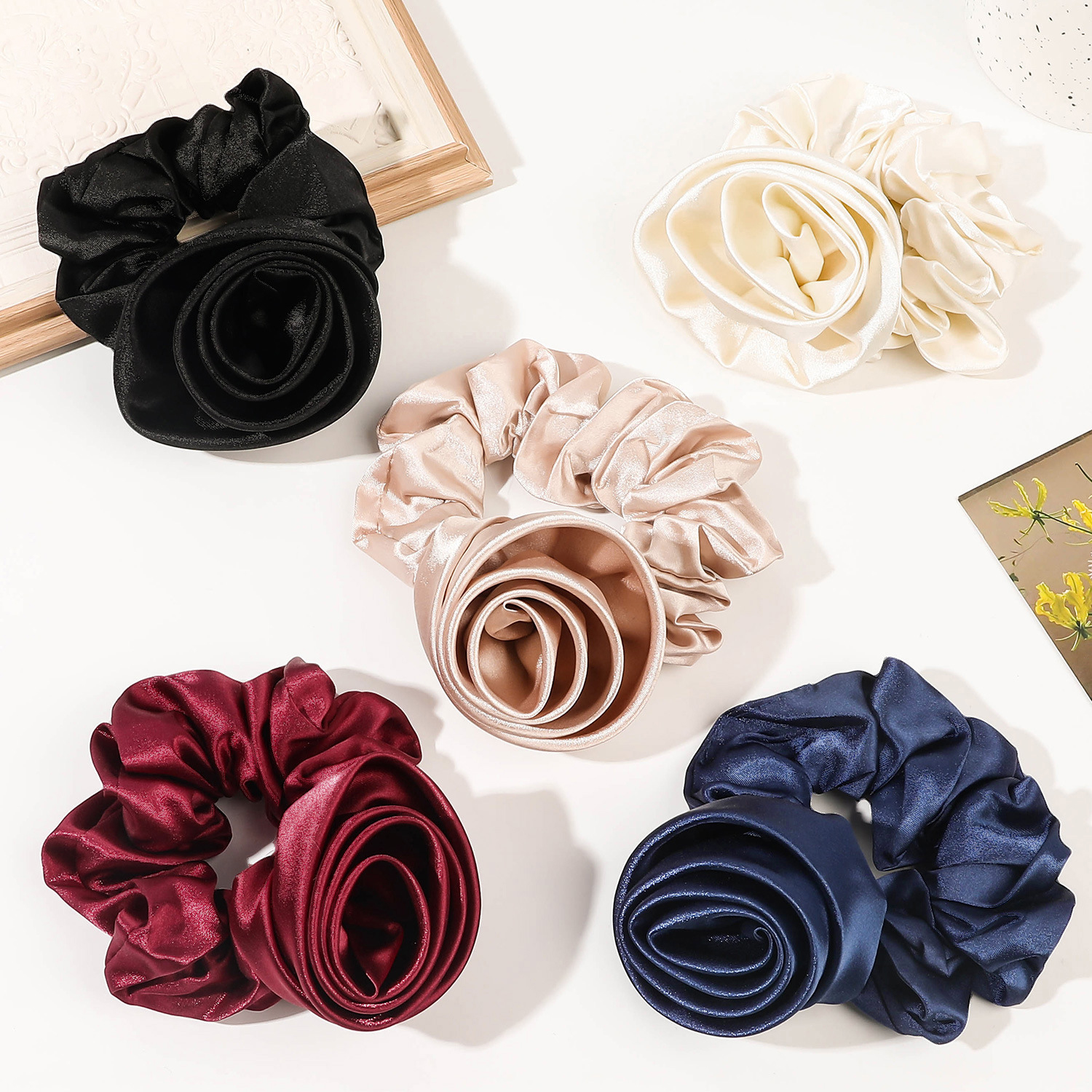 Korean Women Rose Elastic Hair - Silicone Band Women recension och pris