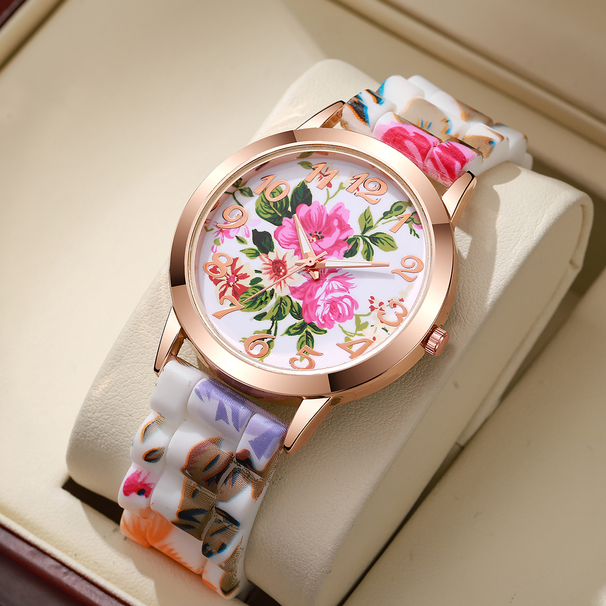 Fashion Flowers Printed Women  - Silicone Band Women recension och pris