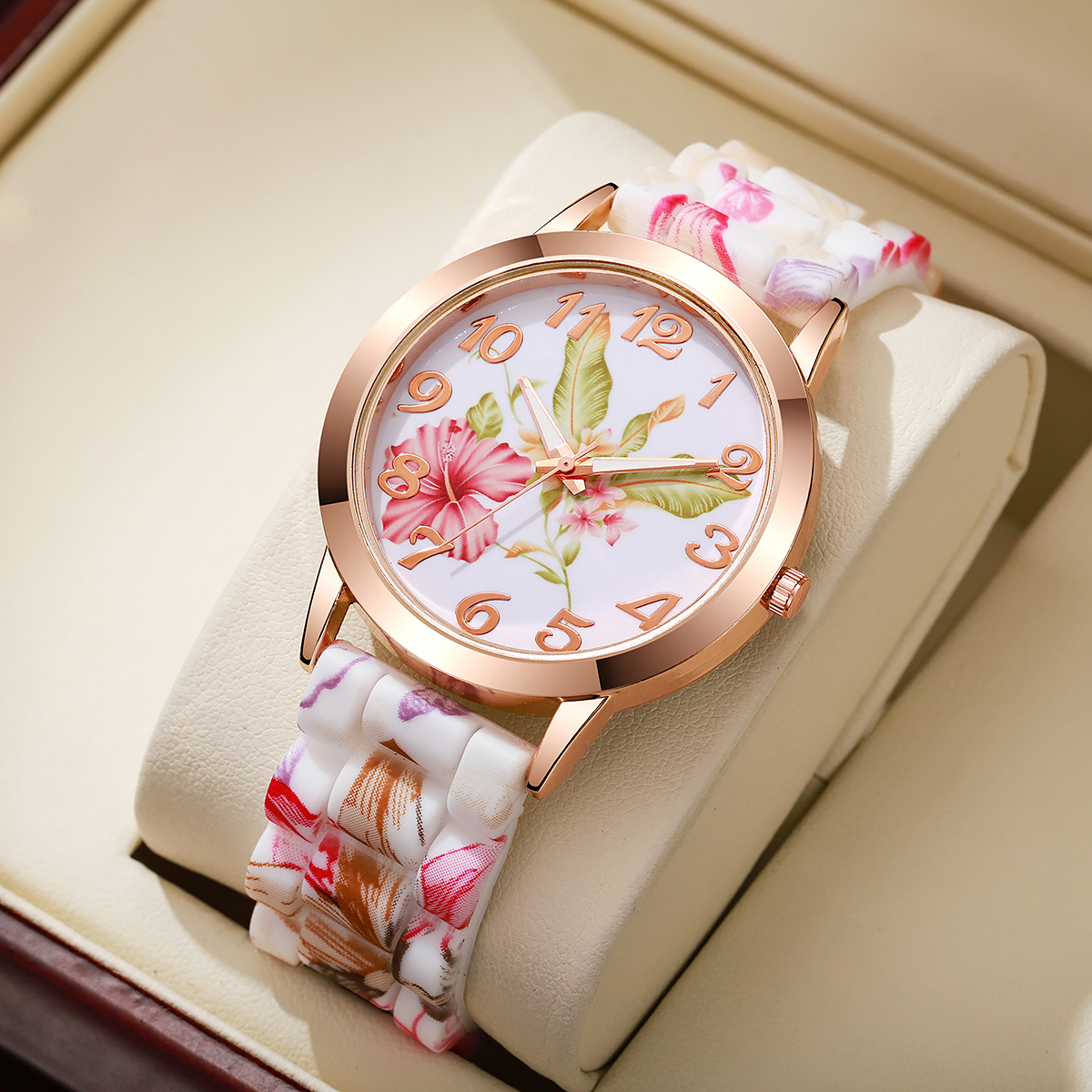 Fashion Flowers Printed Women  - Silicone Band Women recension och pris