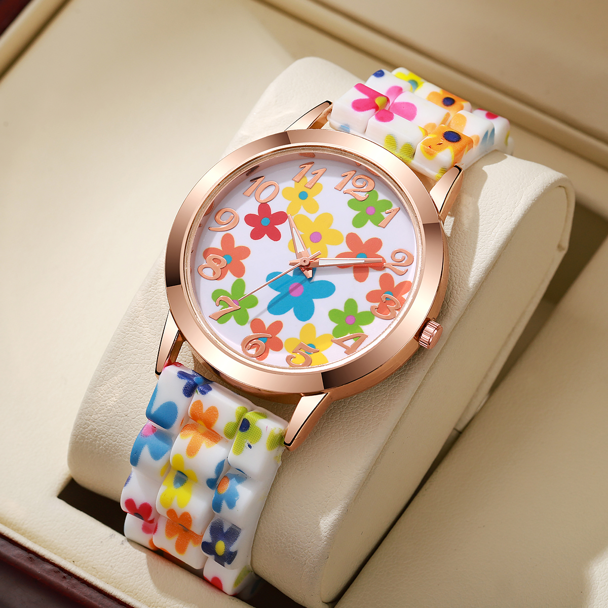 Fashion Flowers Printed Women  - Silicone Band Women recension och pris
