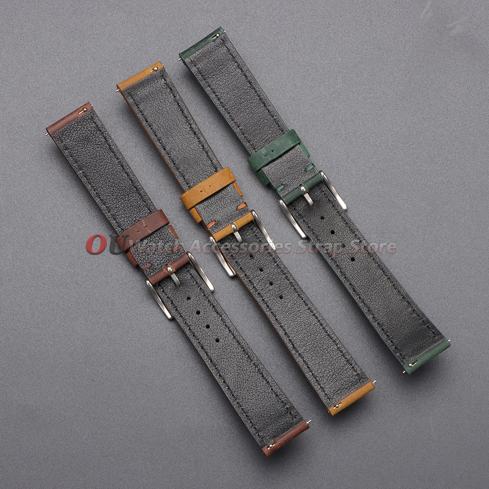 18mm 19mm 20mm 21mm 22mm 24mm  - Leather Strap Quick Release recension och pris