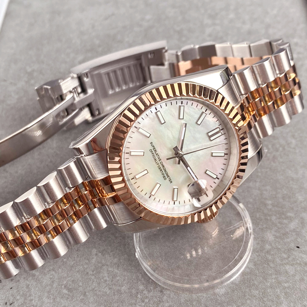 Customized two tone rose gold  - Stainless Bracelet Diver recension och pris