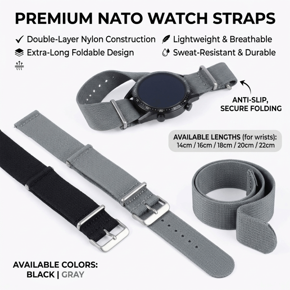 14/16/18/20/22mm NATO Watch Ba - Nato Strap Nylon recension och pris